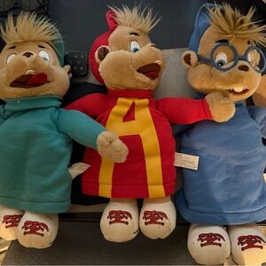 Vintage Alvin and the Chipmunks Hand Puppet Set